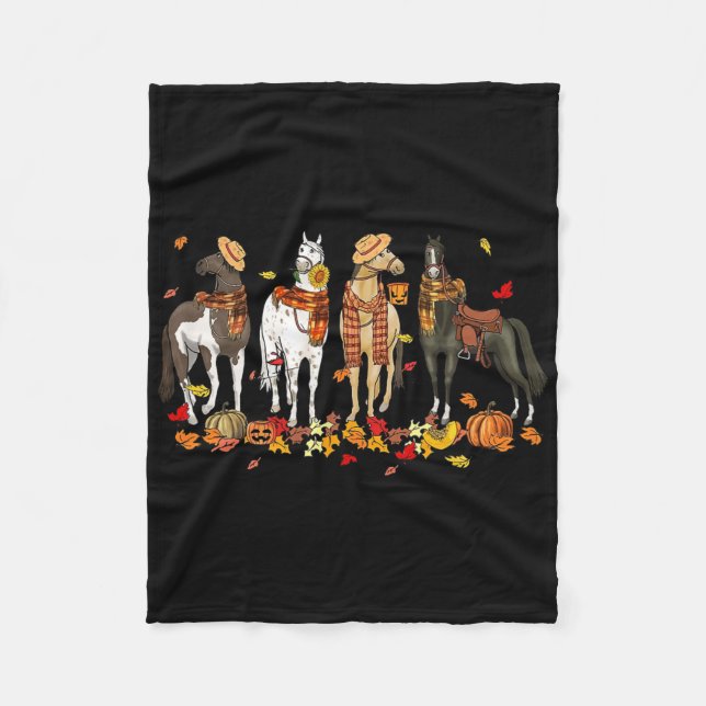 Herbstpferd-Erntedank - Herbstwoche Fleecedecke (Vorderseite)