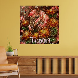 Herbstpferd Floral Chrysanthemen Personalisiert Poster