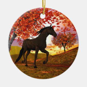 Herbstpferd Keramikornament