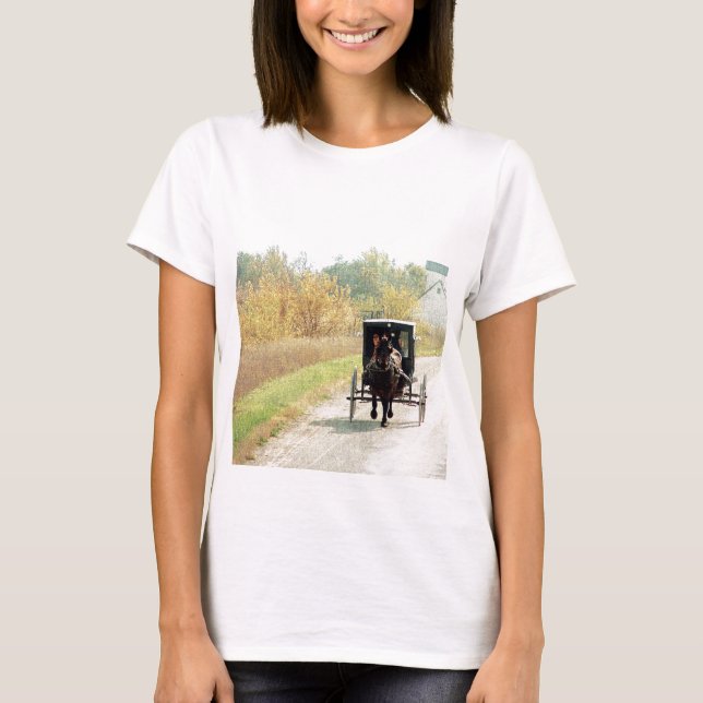 Herbstpferd und Buggy T-Shirt (Vorderseite)