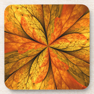 Herbstpflanze, moderne abstrakte fraktale Kunstbla Getränkeuntersetzer