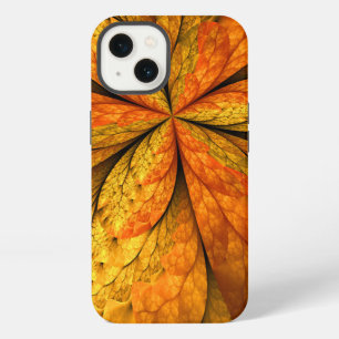 Herbstpflanze, moderne abstrakte fraktale Kunstbla iPhone Hülle