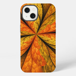 Herbstpflanze, moderne abstrakte fraktale Kunstbla iPhone Hülle