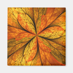 Herbstpflanze, moderne abstrakte fraktale Kunstbla Magnet