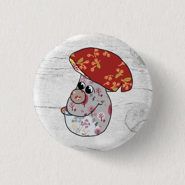 Herbstpilz Button (Vorderseite)