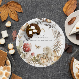 Herbstpilz Wald Baby Shower Pappteller