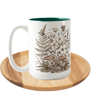 Herbstpilze Cottagecore floral Zweifarbige Tasse