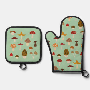 Herbstpilze Oven Mitt & Pot Holder Set