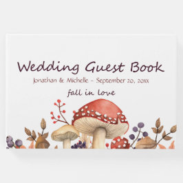 Herbstpilze und Hochzeiten von Pflanze in der Lieb Gästebuch