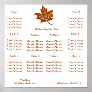 Herbstplanungs-Hochzeitsplan Poster