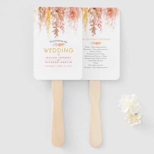 Herbstprogramm zur Hochzeit im Herbst der Korallen Fächer (Vorne und Hinten)