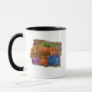 Herbstpumpen auf Karierten Herbstplätzen von Fall Tasse