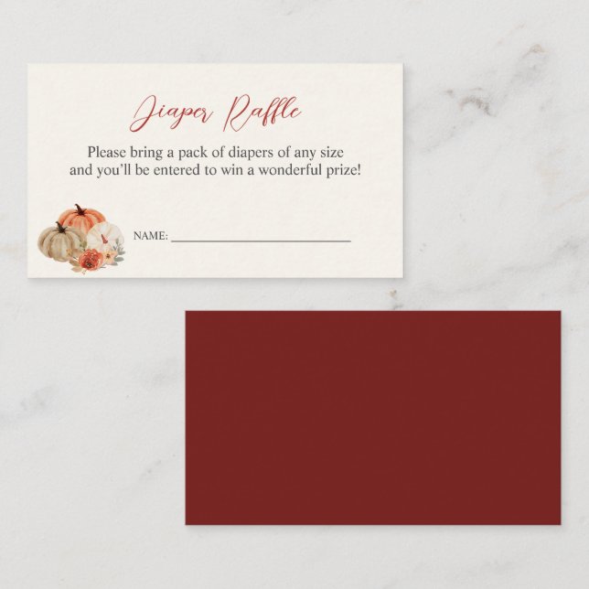 Herbstpumpen Blume Windelwölfe Begleitkarte (Vorne/Hinten)