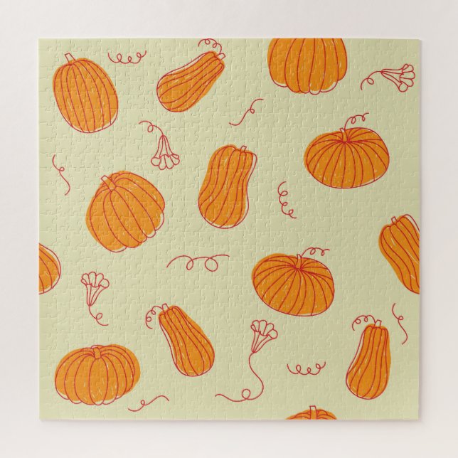 Herbstpumpen: Doodle Orange Muster. (Vertikal)