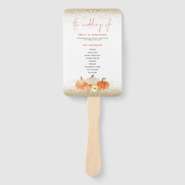 Herbstpumpen Florals Glitzer Hochzeitsprogramm Fächer