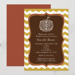 Herbstpumpen & Gold Zickzack Elegante Einladung