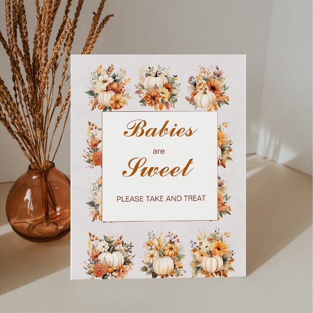 Herbstpumpen Kinder sind eine süße Babydusche Sockelschild (Von Creator hochgeladen)