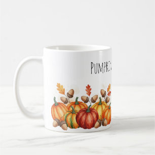 Herbstpumpen mit Acorns Kaffeetasse