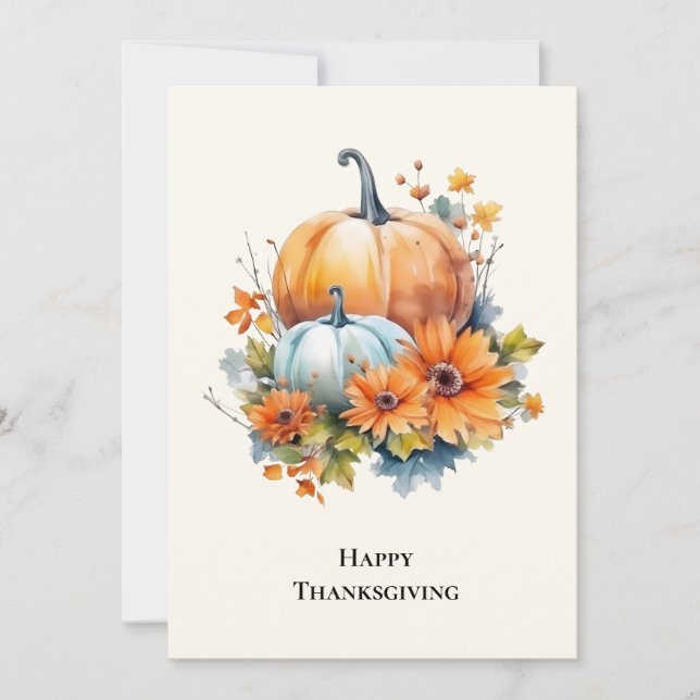 Herbstpumpen mit Blume Erntedank Feiertagskarte (Vorderseite)