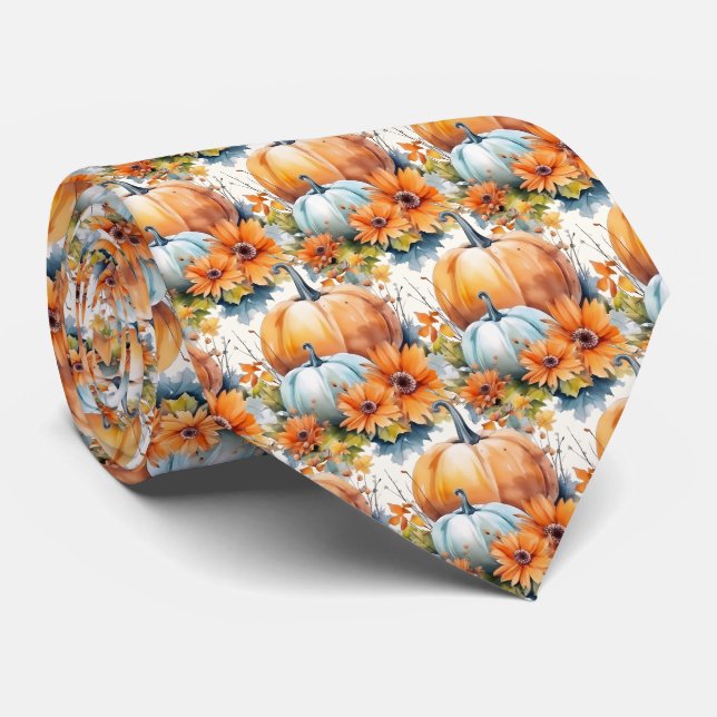 Herbstpumpen mit Blume und Folientafeln Krawatte (Gerollt)