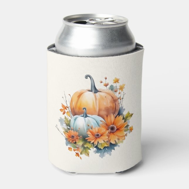 Herbstpumpen mit Blume und Folies Dosenkühler (Kanne Vorderseite)