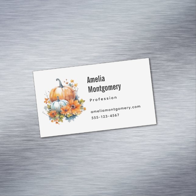 Herbstpumpen mit Blume und Folies Magnetische Visitenkarte (Beispiel)