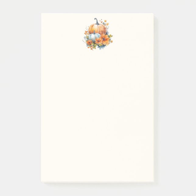 Herbstpumpen mit Blume und Folies Post-it Klebezettel (Vorderseite)