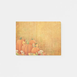 Herbstpumpen und Blattbildern Post-it Klebezettel
