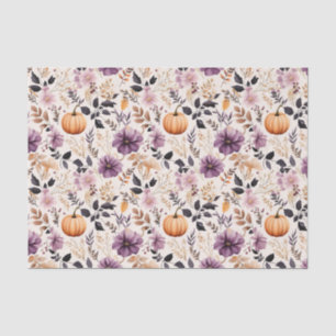 Herbstpumpen und Blume fallen Seidenpapier