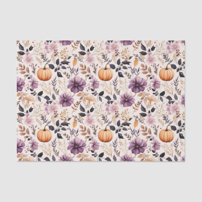 Herbstpumpen und Blume fallen Seidenpapier (Vorderseite)