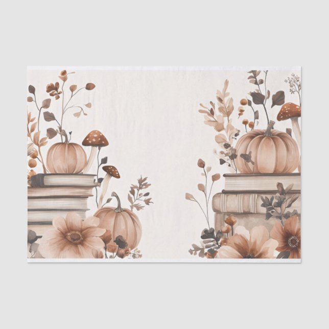 Herbstpumpen und Blume fallen Seidenpapier (Vorderseite)