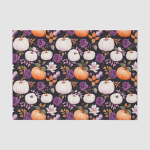 Herbstpumpen und Blume fallen Seidenpapier
