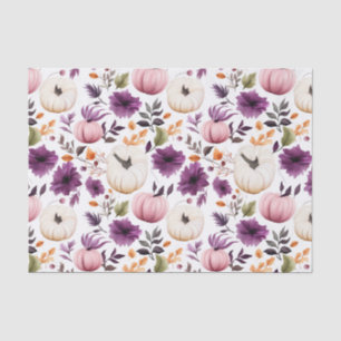 Herbstpumpen und Blume fallen Seidenpapier