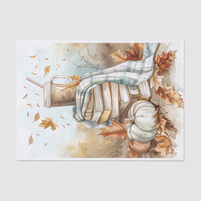 Herbstpumpen und Blume fallen Seidenpapier (Vorderseite)
