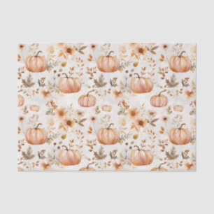 Herbstpumpen und Blume fallen Seidenpapier
