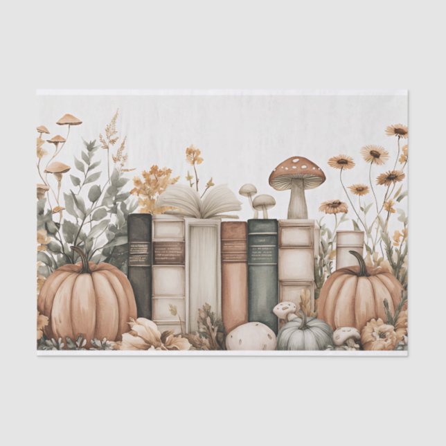Herbstpumpen und Blume fallen Seidenpapier (Vorderseite)