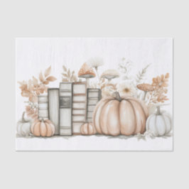 Herbstpumpen und Blume fallen Seidenpapier