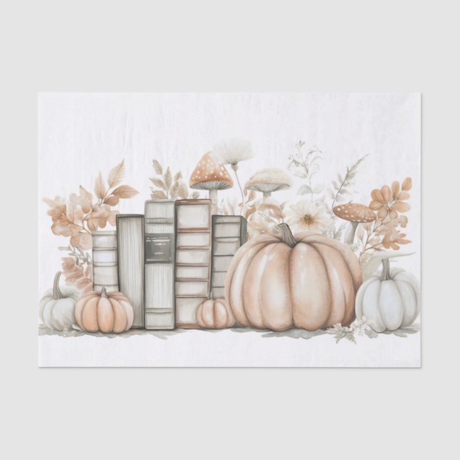 Herbstpumpen und Blume fallen Seidenpapier (Vorderseite)