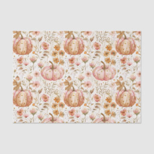 Herbstpumpen und Blume fallen Seidenpapier
