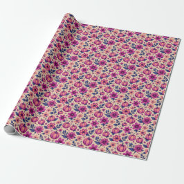 Herbstpumpen und Blume Herbstblumenmuster Geschenkpapier