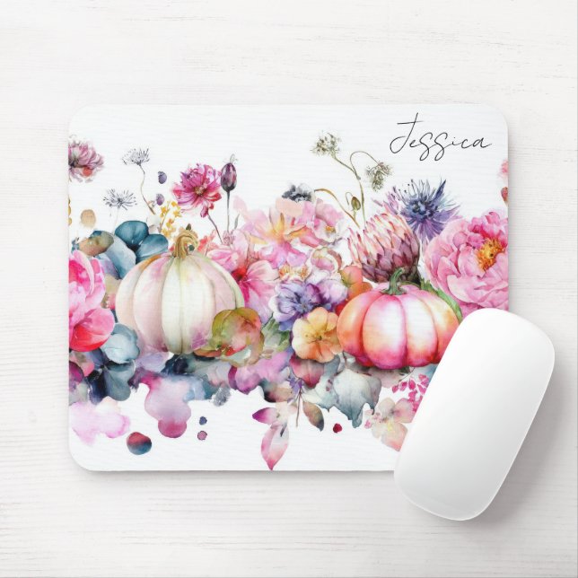 Herbstpumpen und Blume Mousepad (Mit Mouse)