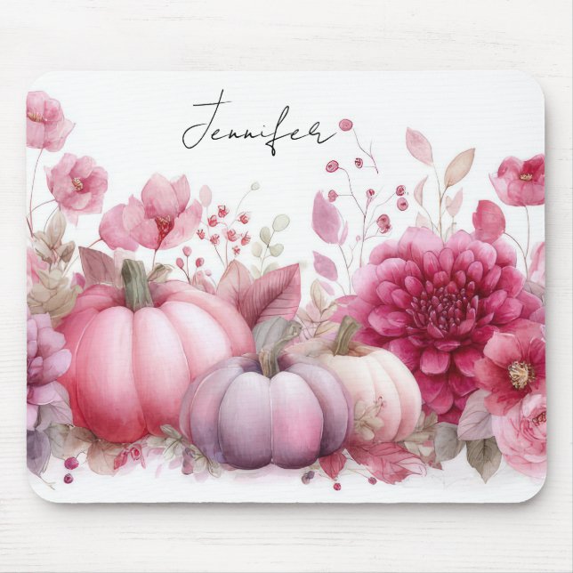 Herbstpumpen und Blume Mousepad (Vorne)