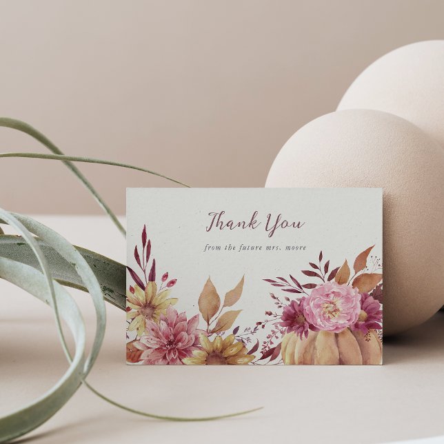 Herbstpumpen und Herbstfallen - Wildblumen flach Dankeskarte (Von Creator hochgeladen)