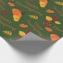 Herbstpumpen und Herbstlaub glücklich Erntedankfes Geschenkpapier