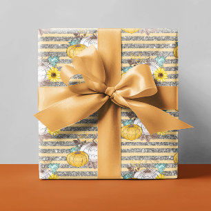 Herbstpumpenfallen Glitzer Geschenkpapier