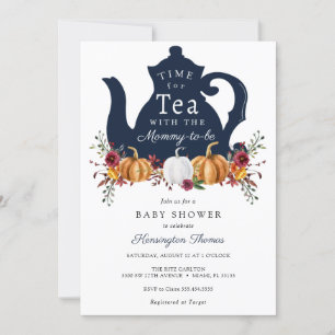 Herbstpumpenzeit für Tea Baby Dusche Einladung
