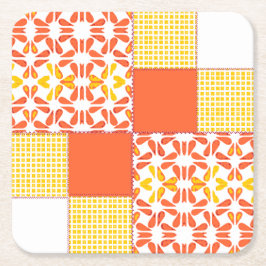 Herbstpunkte Quiltblock-Muster Rechteckiger Pappuntersetzer