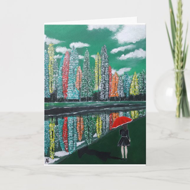 Herbstreflektion Gemälde von Alfred Fox Karte (Vorderseite)