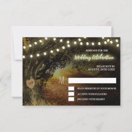 Herbstreihenleuchten Eichenbaum Hochzeitskarten RSVP Karte