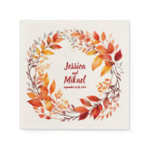 Herbstring: Personalisierte Hochzeit von Napkins